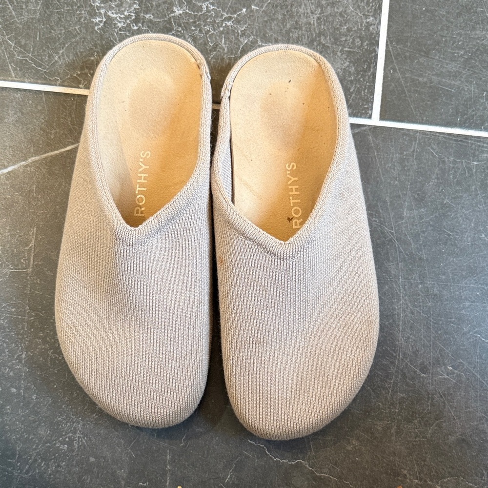 Rothy's Light Tan Slip-On Mules